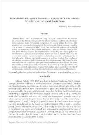 The Colonized Fall Apart a Postcolonial Analysis of Chinua