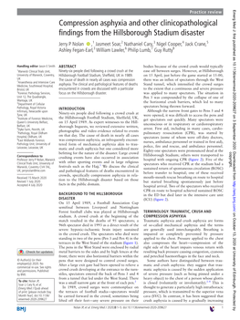 Compression Asphyxia and Other Clinicopathological Findings from The