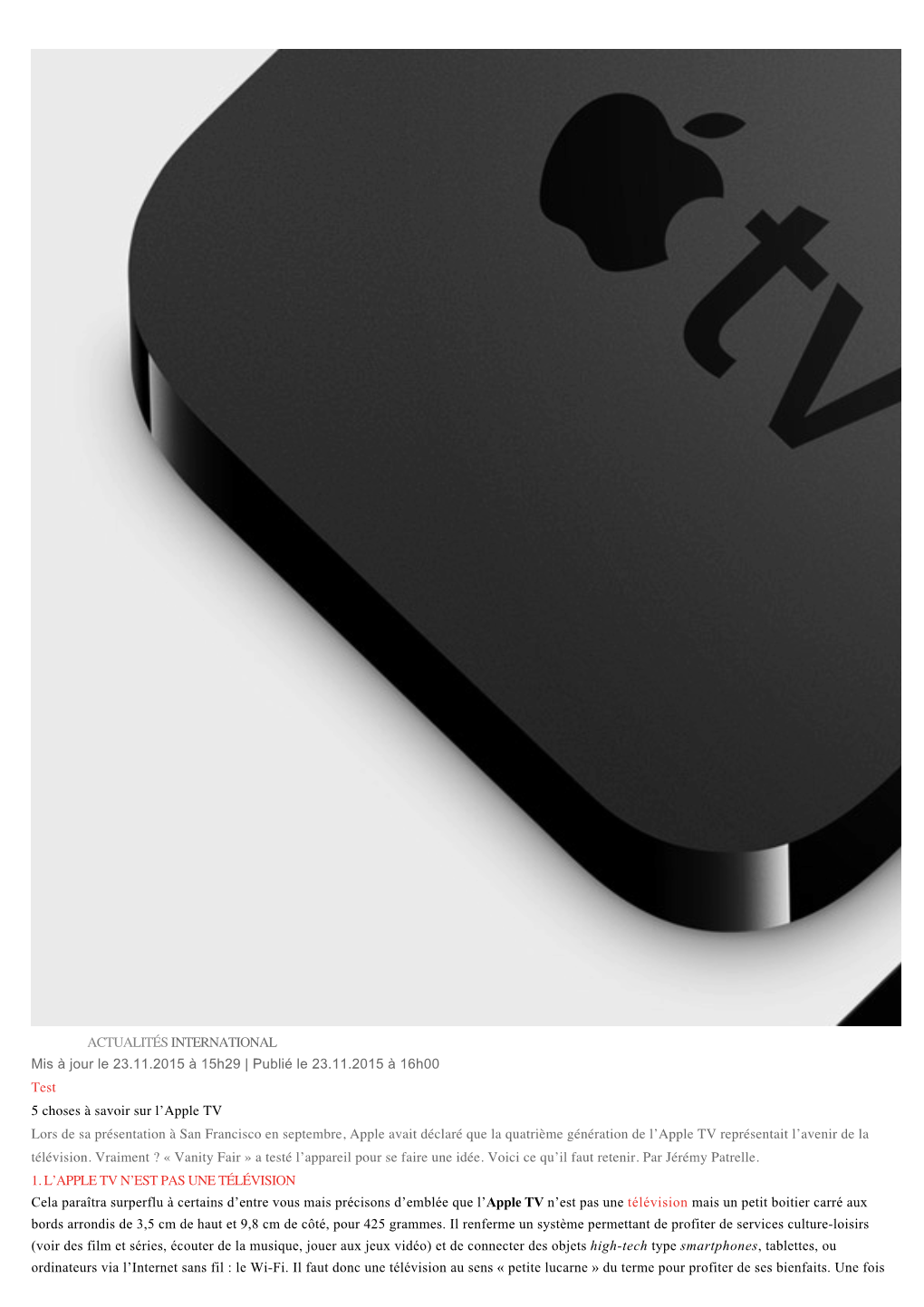 Apple TV 4 Est Aussi Capable De Commander Des Fonctions De Base Sur Les Appareils Compatibles CEC