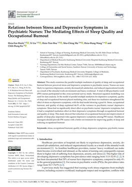 The Mediating Effects of Sleep Quality and Occupational Burnout