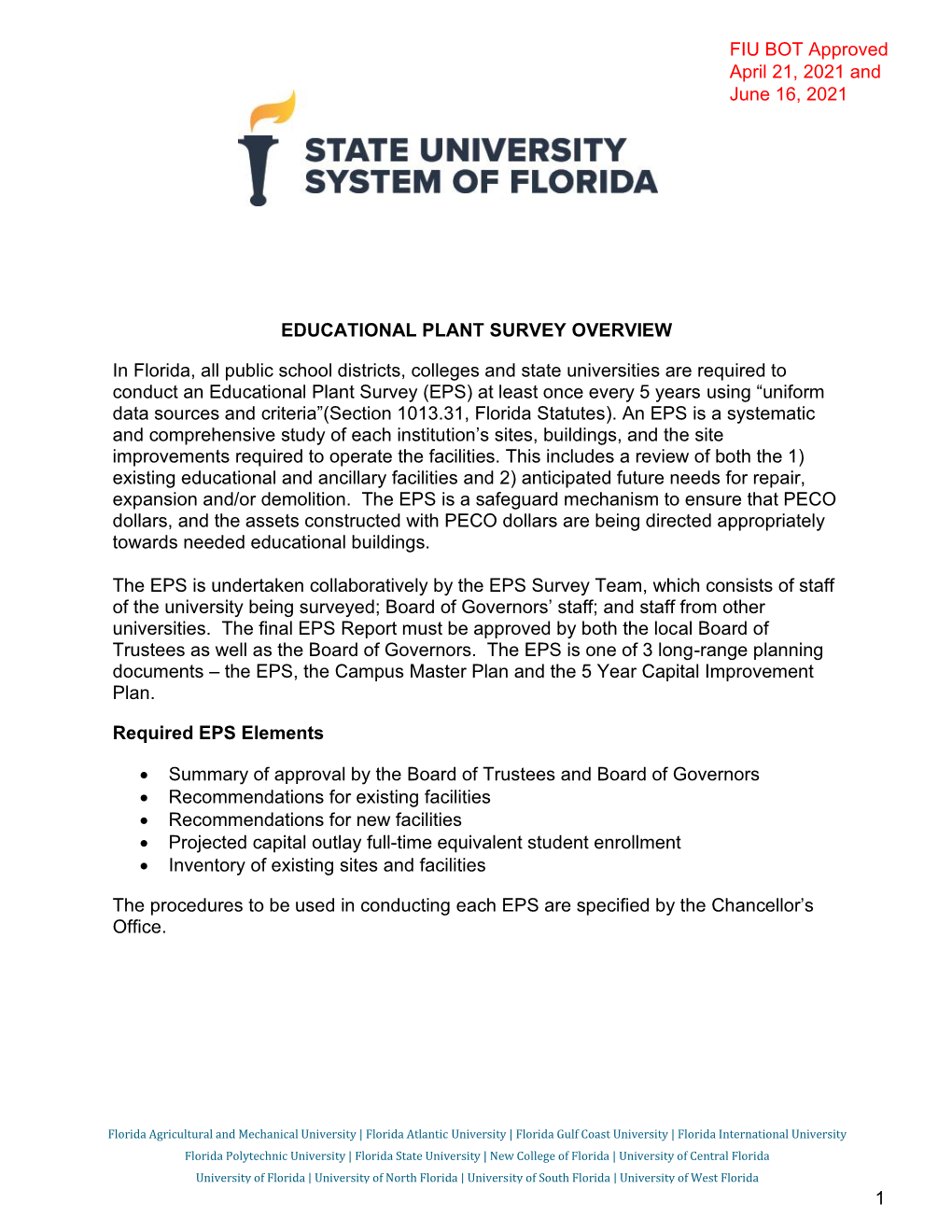 FIU Educational Plant Survey