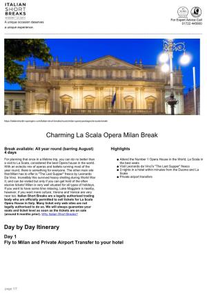 Charming La Scala Opera Milan Break