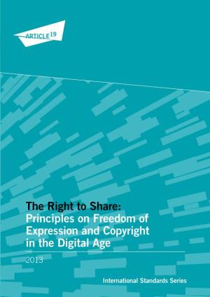 Principles on Freedom of Expression and Copyright in the Digital Age 2013