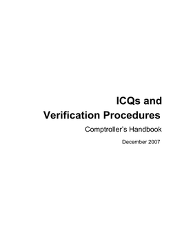 Internal Control Questionnaires and Verification Procedures