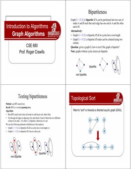 Graph Algorithms G