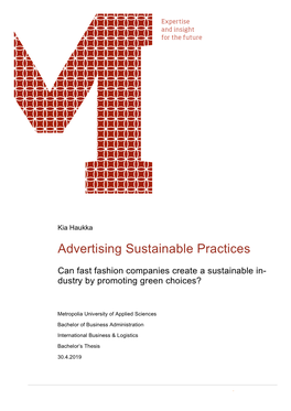 Advertising Sustainable Practices
