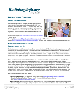 Breast Cancer Treatment