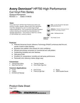 HP750 Product Bulletin