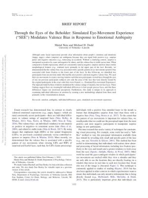 Through the Eyes of the Beholder: Simulated Eye-Movement Experience (“SEE”) Modulates Valence Bias in Response to Emotional Ambiguity