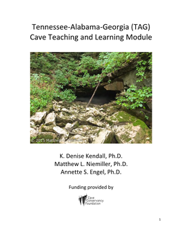 Tennessee-Alabama-Georgia (TAG) Cave Teaching and Learning Module