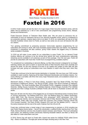 Foxtel in 2016