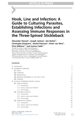 A Guide to Culturing Parasites, Establishing Infections and Assessing Immune Responses in the Three-Spined Stickleback