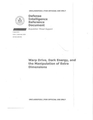 Defense Intelligence Reference Document Warp Drive, Dark Energy