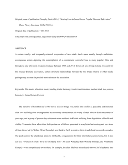 1 Original Place of Publication: Murphy, Scott. (2014) “Scoring Loss in Some Recent Popular Film and Television.” Music Theo