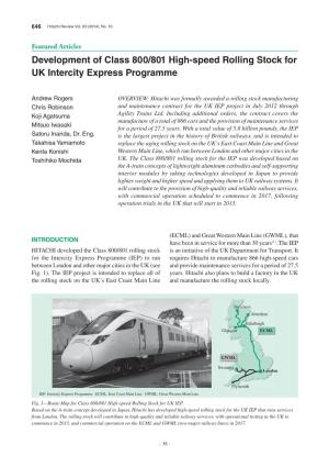 Development of Class 800/801 High-Speed Rolling Stock for UK Intercity Express Programme