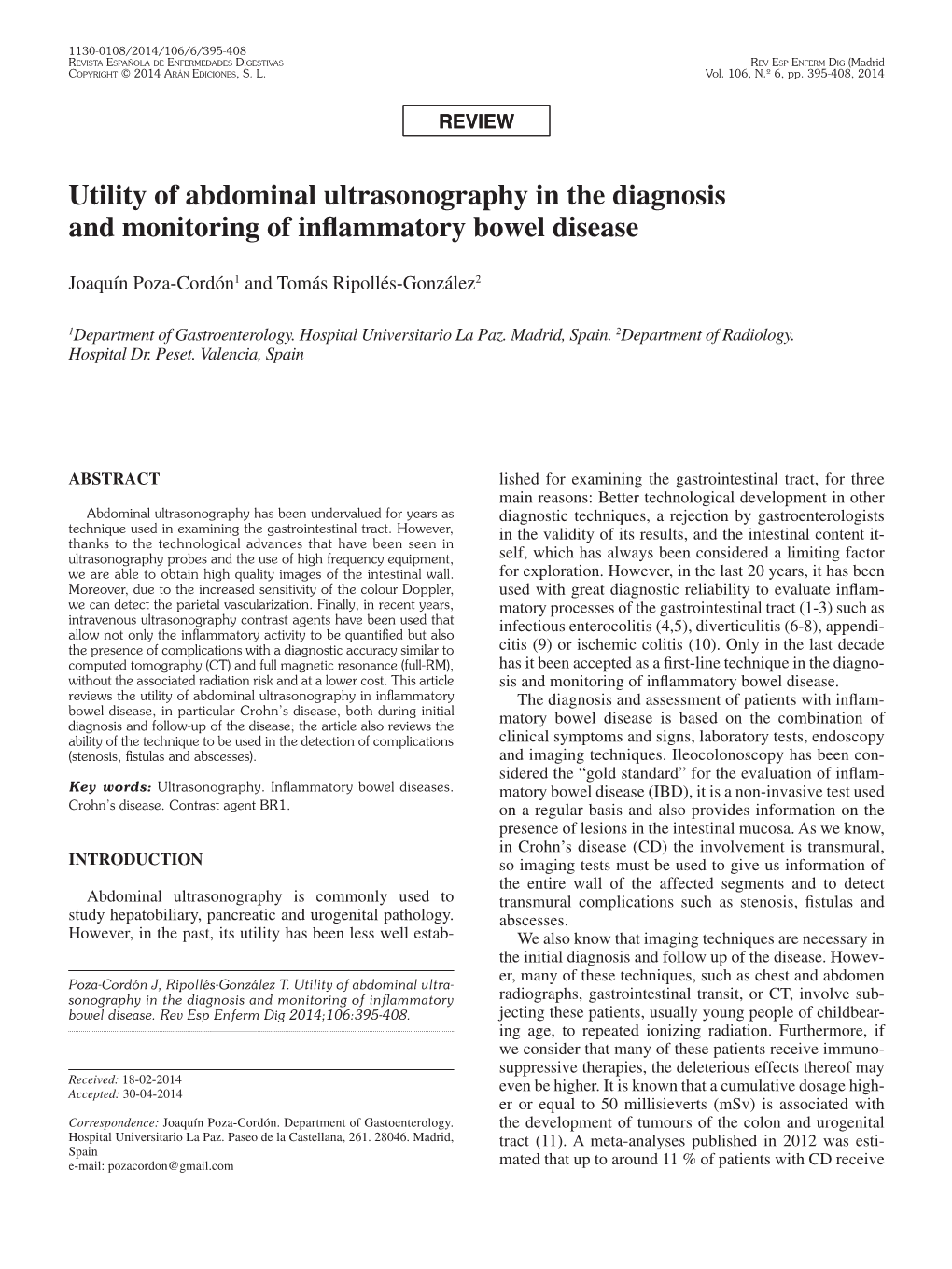 Utility Of Abdominal Ultrasonography In The Diagnosis And Monitoring Of