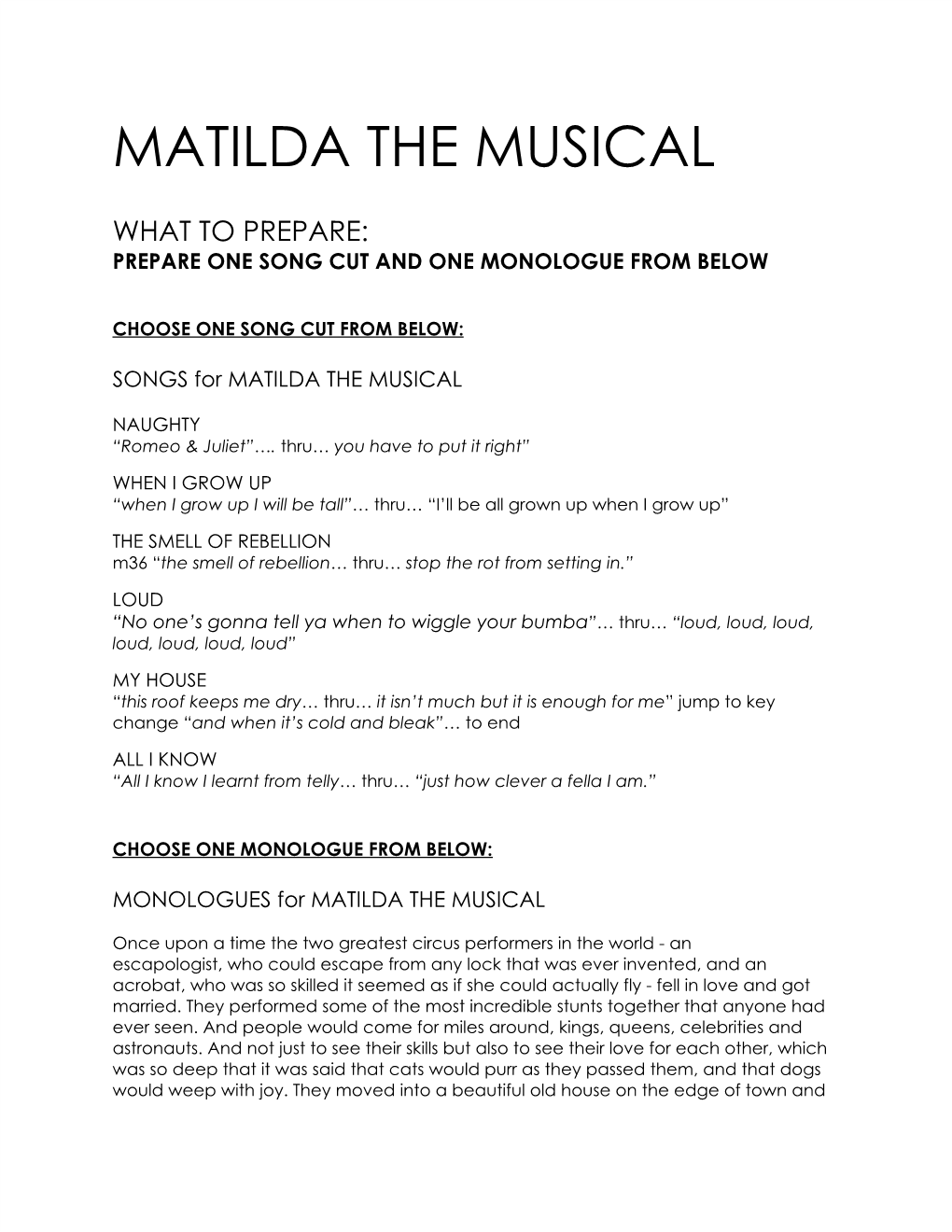 Matilda the Musical