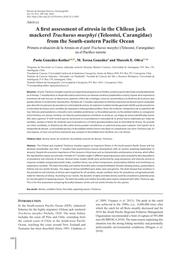 A First Assessment of Atresia in the Chilean Jack Mackerel Trachurus Murphyi