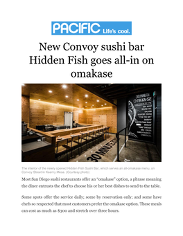 New Convoy Sushi Bar Hidden Fish Goes All-In on Omakase