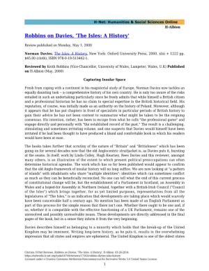 Robbins on Davies, 'The Isles: a History'