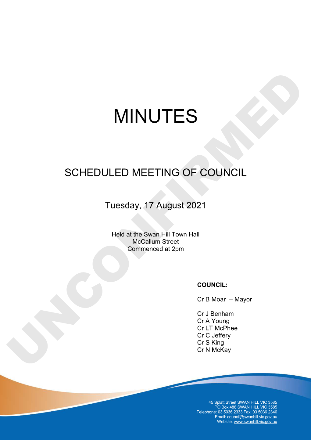 Minutes of Scheduled Meeting of Council