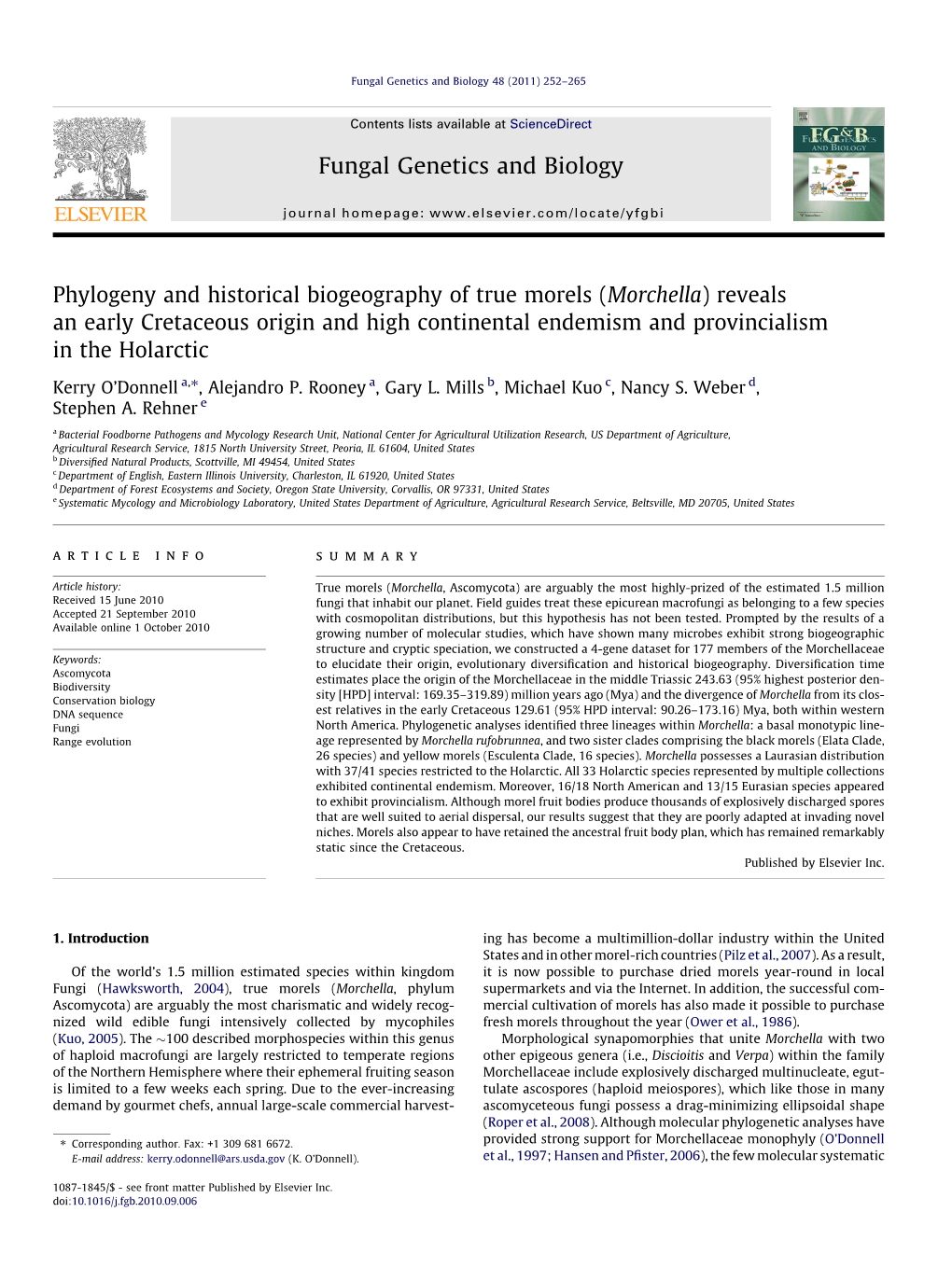 Phylogeny and Historical Biogeography of True Morels