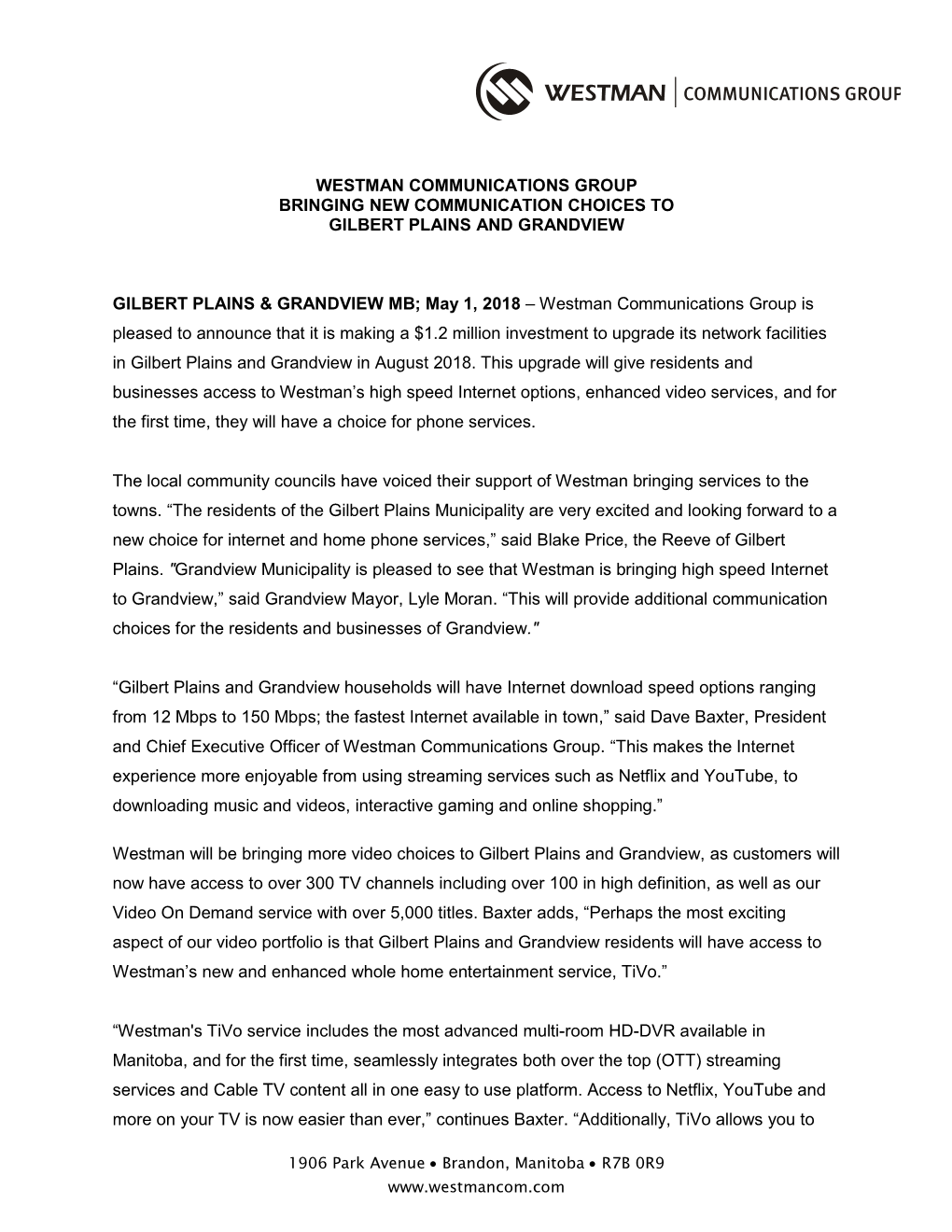 Melita Media Release