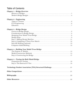 Table of Contents Chapter 1 – Bridge Overview History of Bridges