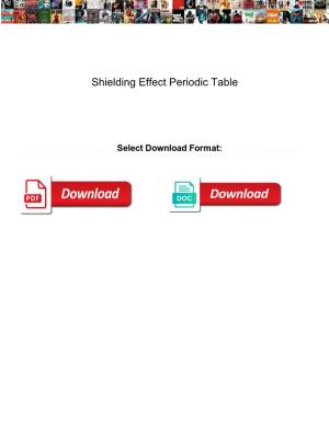 Shielding Effect Periodic Table
