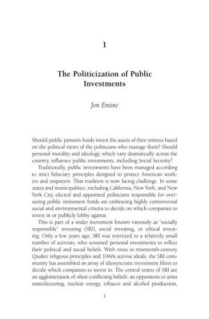 1 the Politicization of Public Investments