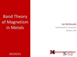Band Theory of Magnetism in Metals