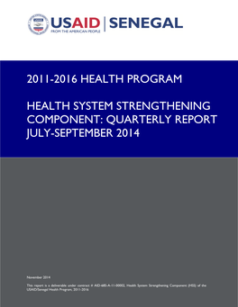 2011-2016 Health Program Health System Strengthening Component