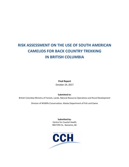 Risk Assessment on the Use of South American Camelids for Back Country Trekking in British Columbia