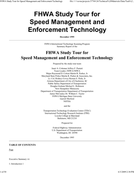 FHWA Study Tour for Speed M