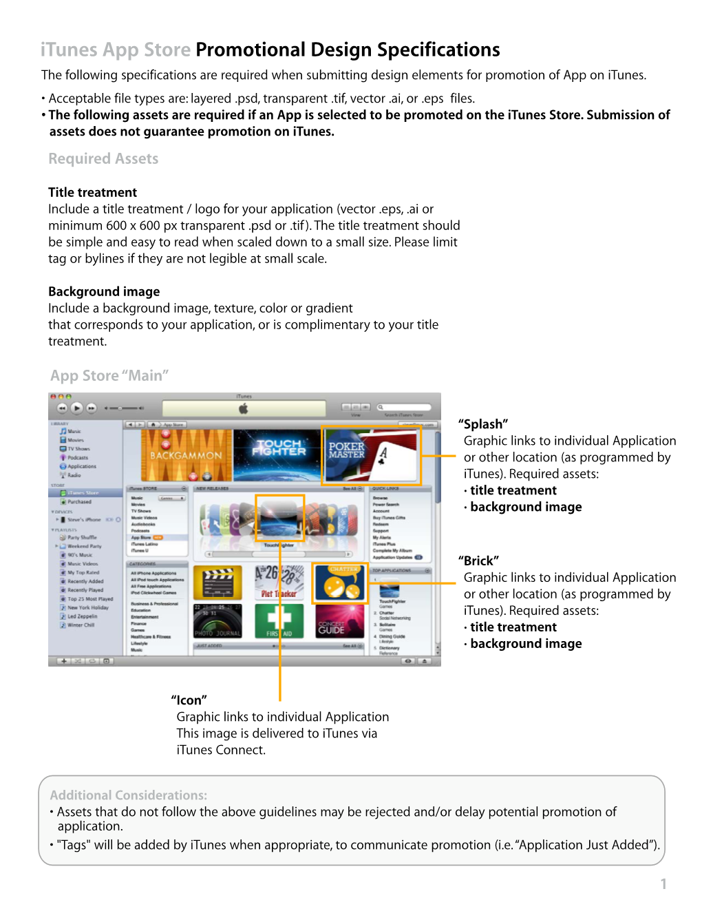 Itunes App Store Promotional Design Specifications the Following Specifications Are Required When Submitting Design Elements for Promotion of App on Itunes