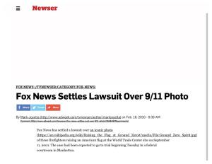 Fox News Settles Lawsuit Over 9/11 Photo