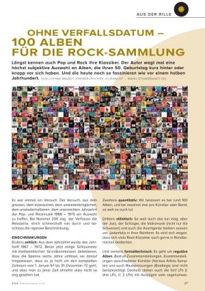 100 ALBEN FÜR DIE Rock-SAMMLUNG Längst Kennen Auch Pop Und Rock Ihre Klassiker
