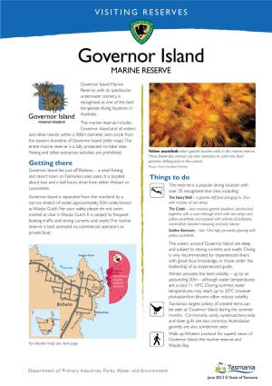 Governor Island MARINE RESERVE
