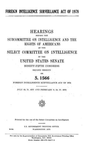Foreign Intelligence Surveillance Act of 1978