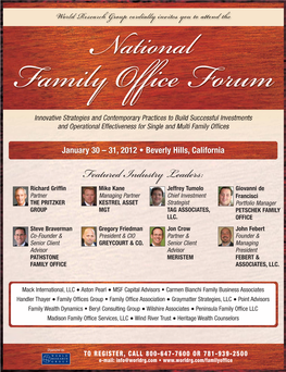 National Family Office Forum