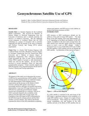 Geosynchronous Satellite Use of GPS