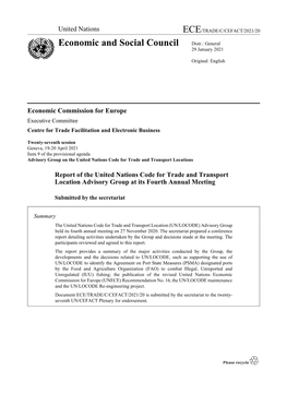ECE/TRADE/C/CEFACT/2021/20 Economic and Social Council Distr.: General 29 January 2021