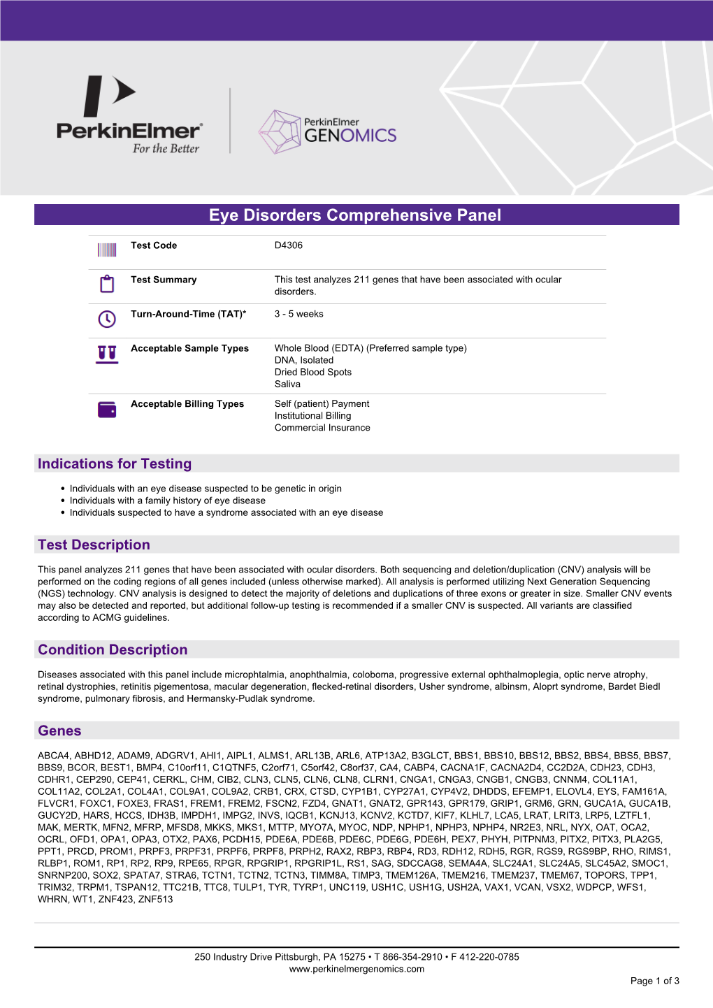 Perkinelmer Genomics to Request the Saliva Swab Collection Kit for Patients That Cannot Provide a Blood Sample As Whole Blood Is the Preferred Sample