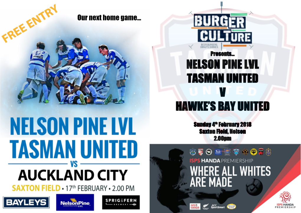 Nelson Pine Lvl Tasman United V Hawke's Bay United