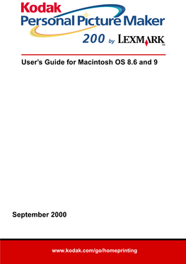 September 2000 User's Guide for Macintosh OS