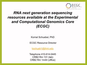 RNA Next Generation Sequencing Resources Available at the Experimental and Computational Genomics Core (ECGC)