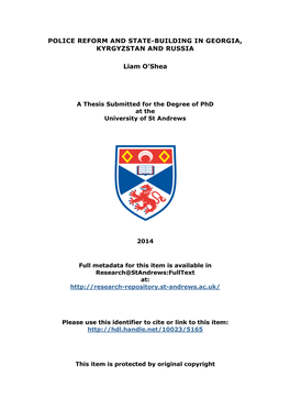 Liam O'shea Phd Thesis