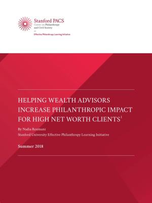 Helping Wealth Advisors Increase Philanthropic Impact for High Net Worth Clients 1