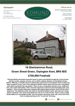 18 Glentrammon Road, Green Street Green, Orpington Kent, BR6 6DE
