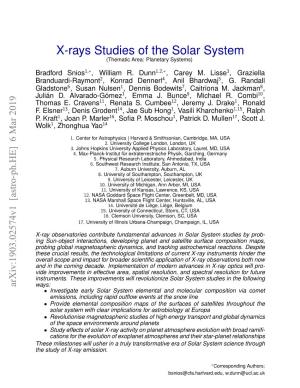 X-Rays Studies of the Solar System (Thematic Area: Planetary Systems)